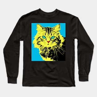 CAT POP ART  YELLOW Long Sleeve T-Shirt